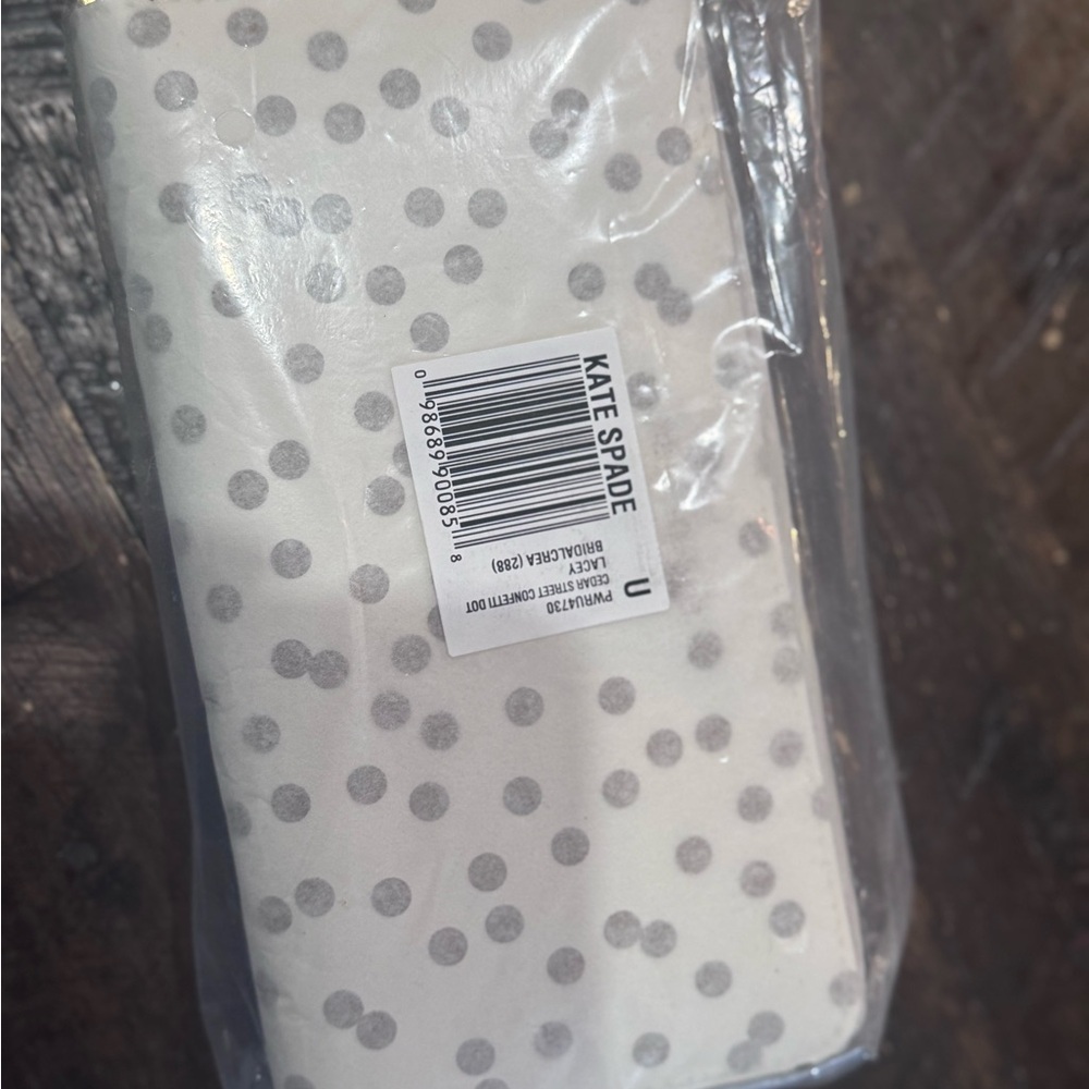 Kate Spade White and brown Polka Dot Wallet